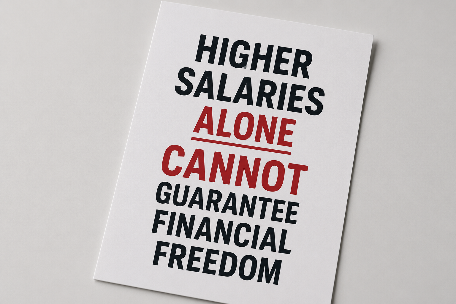 Higher Salaries Alone Cannot Guarantee Financial Freedom, Experts Warn